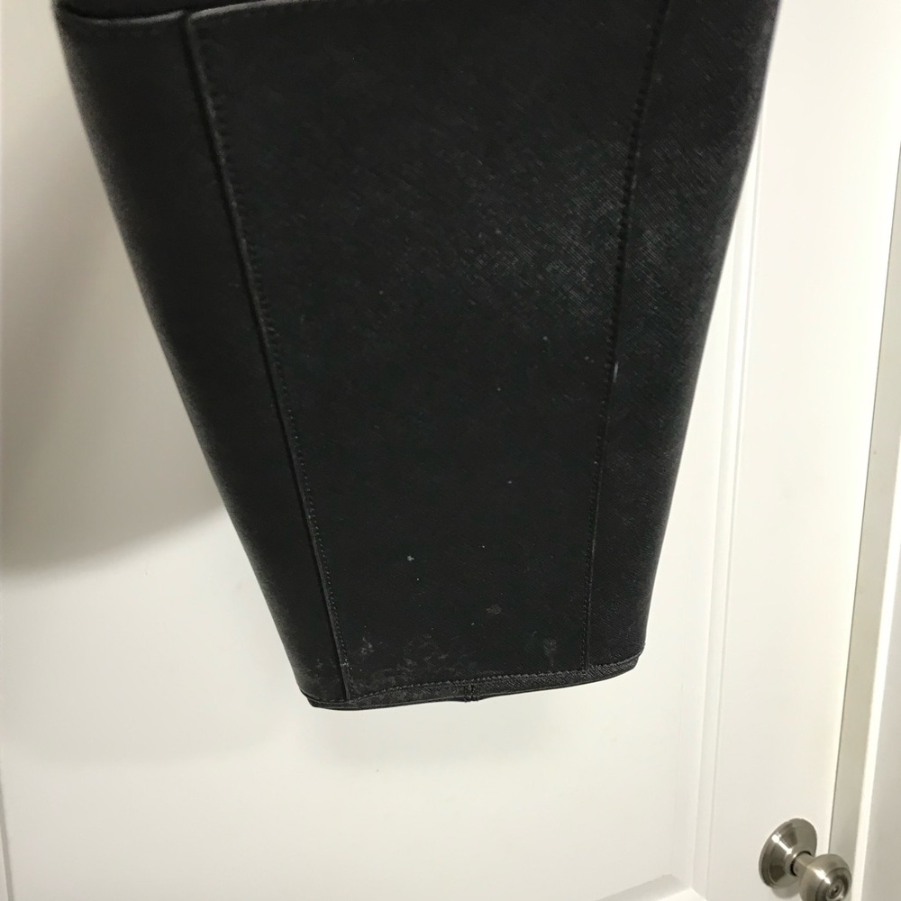 kate spade Large Black Satchel with Beige Bow Trim - Picture 4 of 11